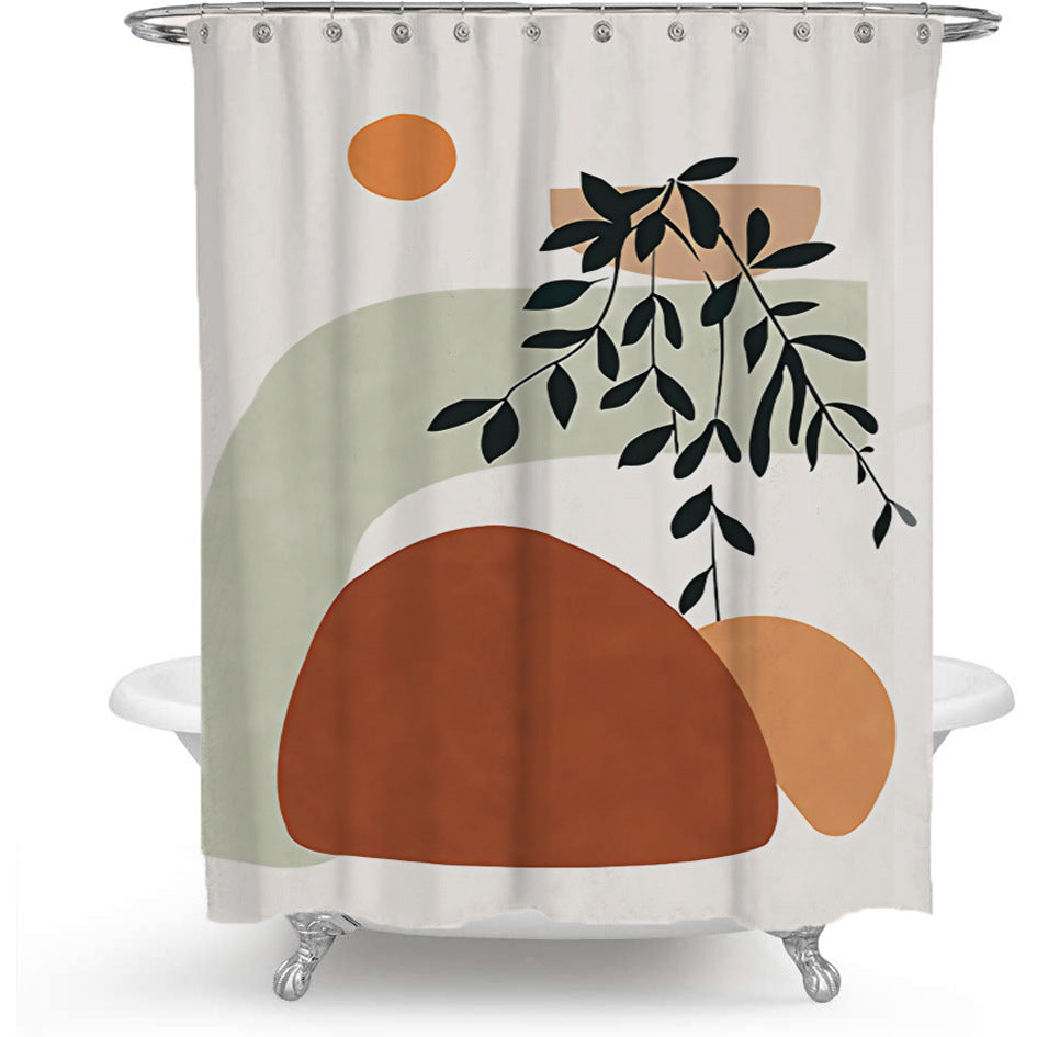 Polyester Waterproof Shower Bathroom Geometric Shower Curtain