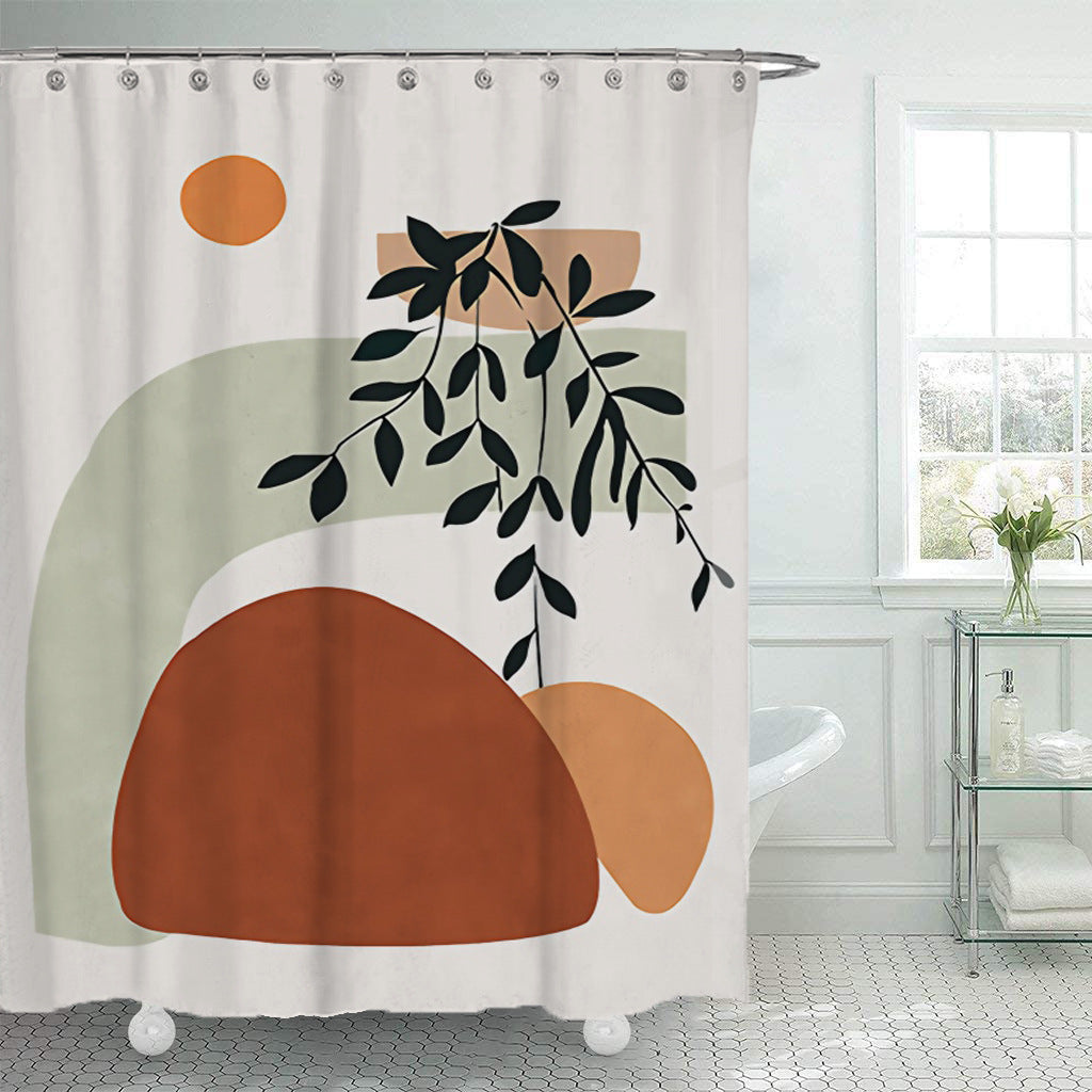 Polyester Waterproof Shower Bathroom Geometric Shower Curtain