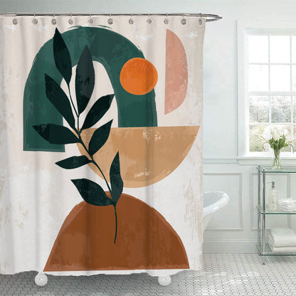 Polyester Waterproof Shower Bathroom Geometric Shower Curtain