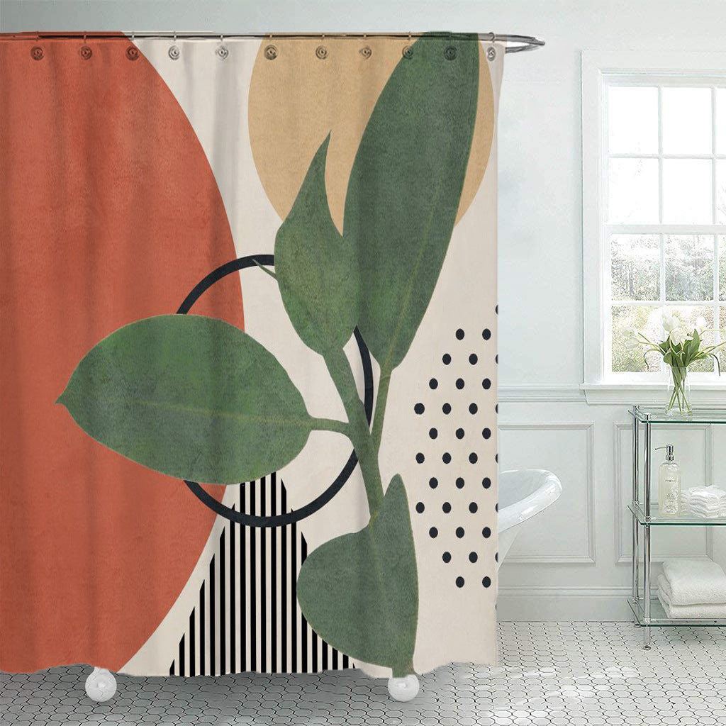 Polyester Waterproof Shower Bathroom Geometric Shower Curtain